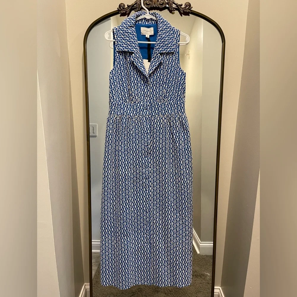 Pomander Place Blue and White Floral Dress M - Picture 2 of 12